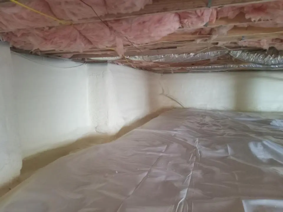 Crawl space encapsulation with closed-cell spray foam for Flat Roof Repair in Hawthorne